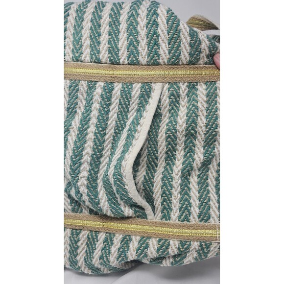 No Boundaries Women's Woven Beach Boho Tote Diaper Bag Mint Stripe Made In India - Picture 15 of 16